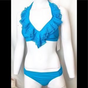 Jessica Simpson Peacock Laser Cut Out Bikini Sm&M